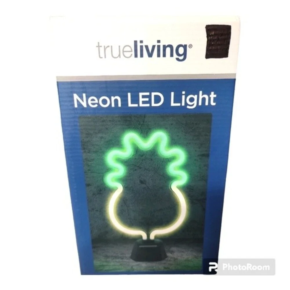 True Living Neon LED Light Pineapple Party Tabletop Light